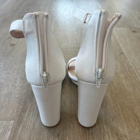 Womens Fashion Nova White Block Heels - 9 - Picture 8 of 10